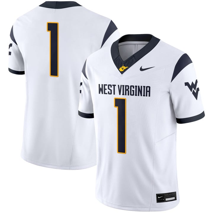 Team Jersey #1 West Virginia Mountaineers 2025 Vapor Limited Stitched White