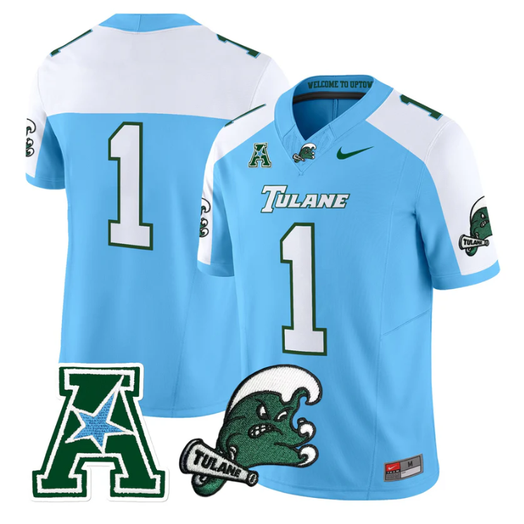 Team Jersey #1 Tulane Green Wave 2025 Vapor Limited Stitched