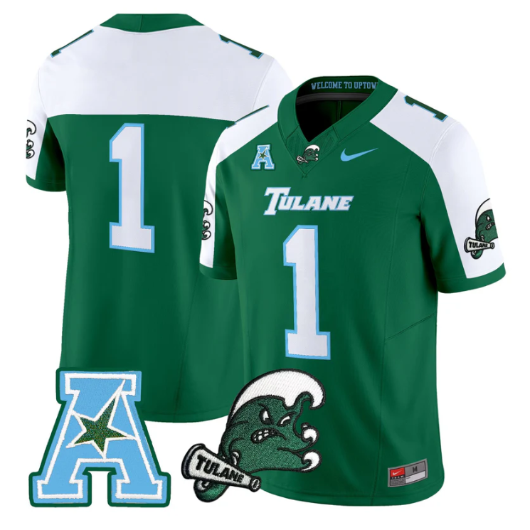 Team Jersey #1 Tulane Green Wave 2025 Vapor Limited Stitched