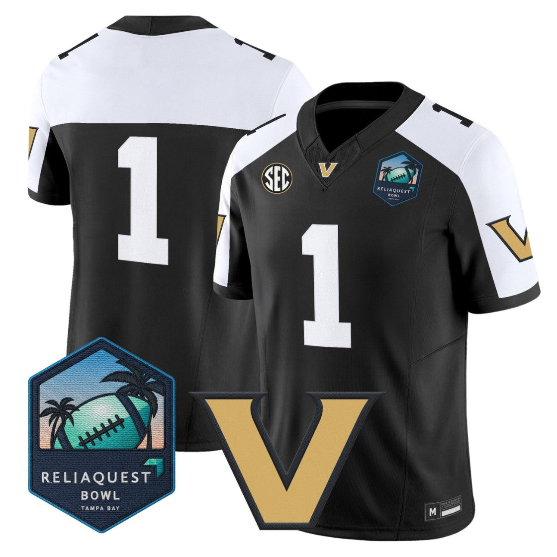 Team Jersey #1 Vanderbilt Commodores 2025 ReliaQuest Bowl Stitched