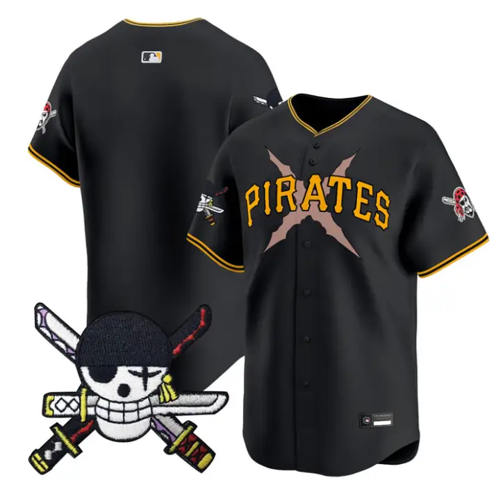 Team Jersey Blank Pittsburgh Pirates One Piece Zoro Patch Stitched