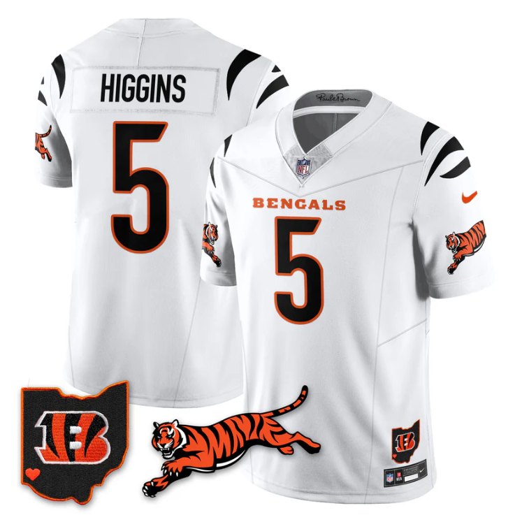 Tee Higgins Jersey #5 Vapor 2025 F.U.S.E. Limited All Stitched