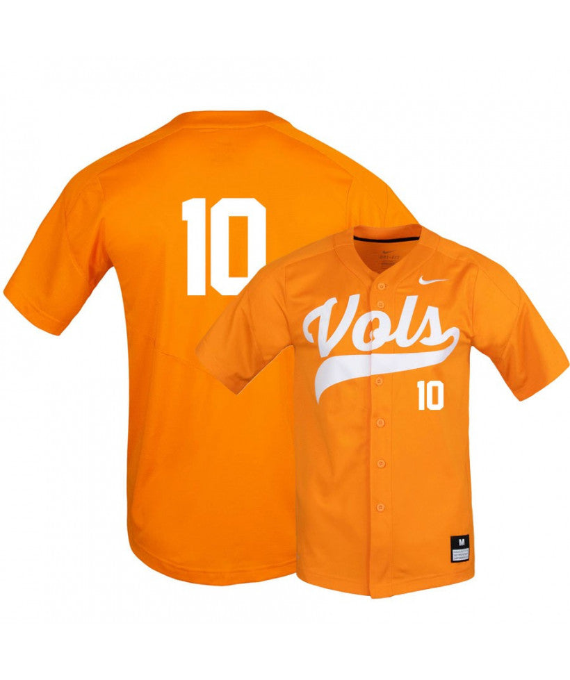 Tennessee Volunteers 10 Pete Derkay Elite Orange Baseball Jersey