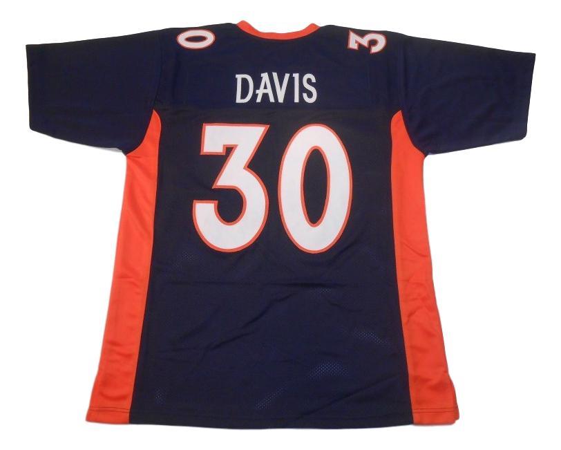 Terrell Davis CUSTOM STITCHED Unsigned Football Jersey Blue