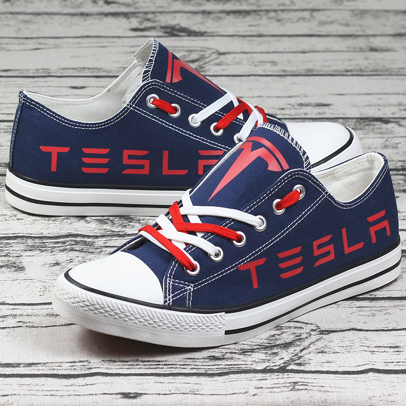 Tesla Canvas Sneakers Shoes For Men Women Fans