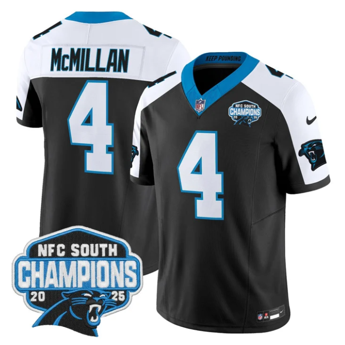 Tetairoa McMillan Jersey #4 NFC South Division Champions 2025 Stitched Black Alternate