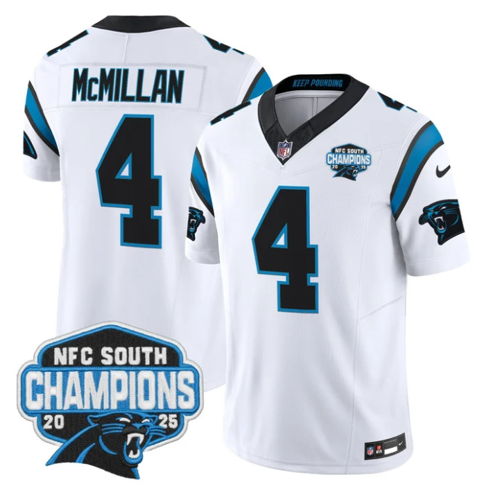 Tetairoa McMillan Jersey #4 NFC South Division Champions 2025 Stitched White