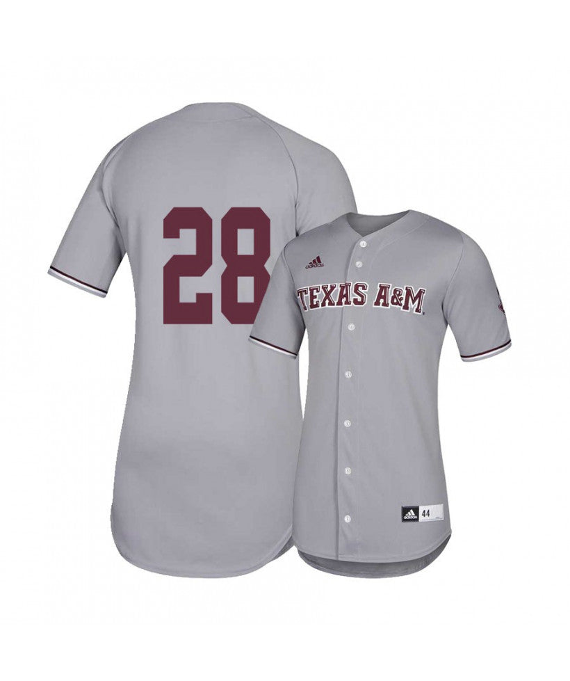 Texas A and M Aggies 28 Trevor Werner Gray College Baseball Jersey