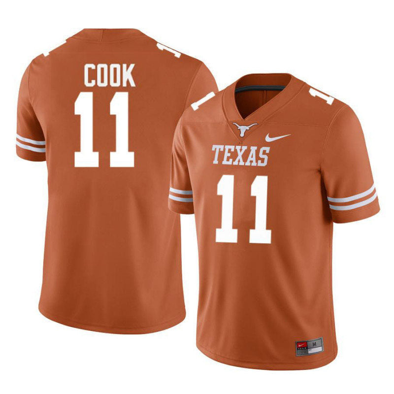 Texas Longhorns Anthony Cook Jersey #11 College Football Orange