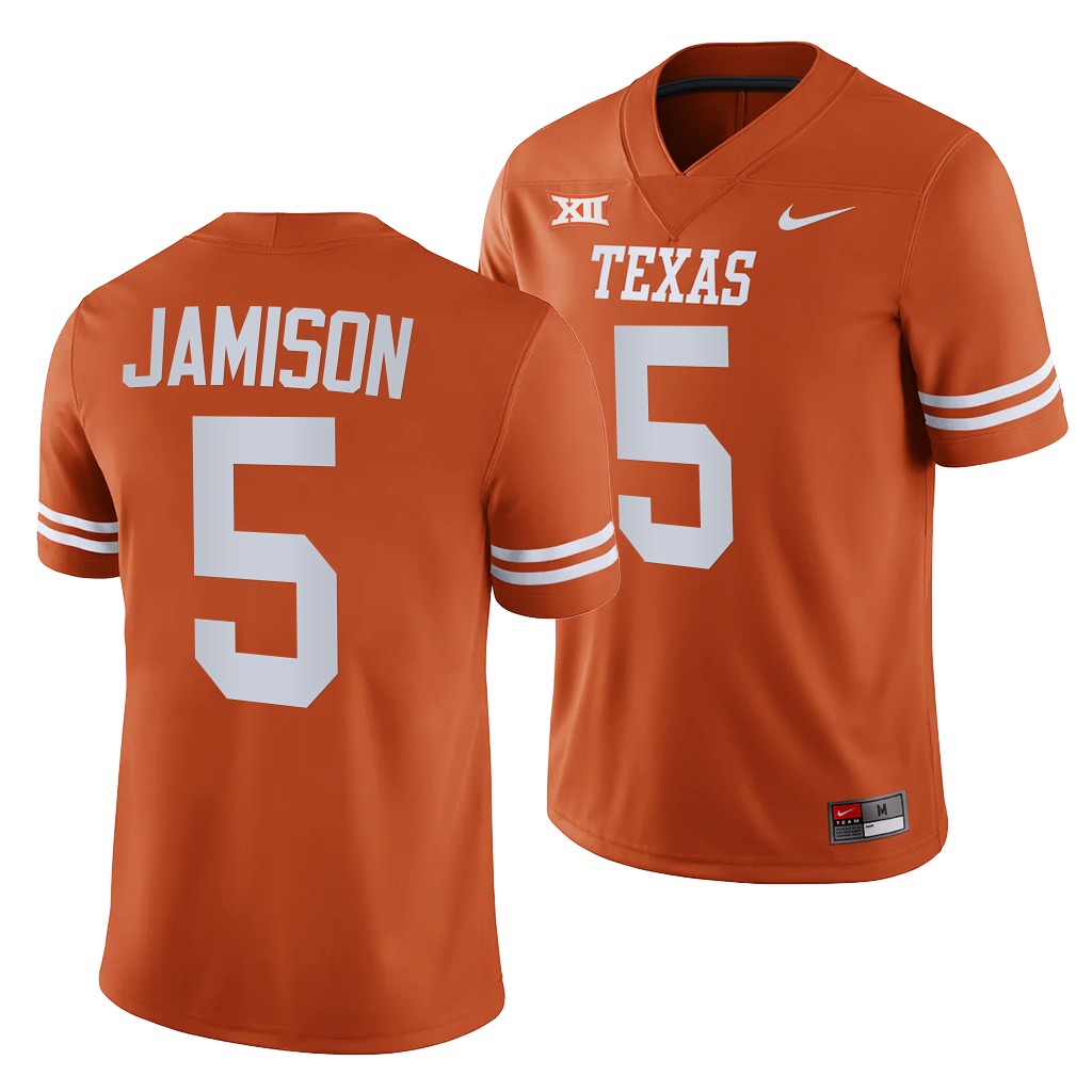 Texas Longhorns D’Shawn Jamison Jersey #5 College Football Orange