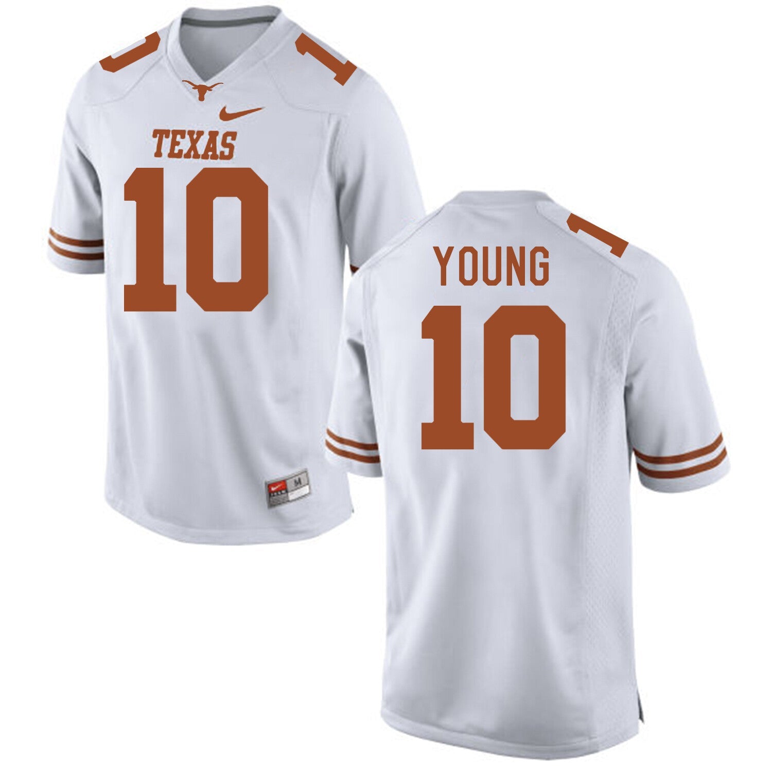 Texas Longhorns #10 Vince Young College Football Jersey White 1