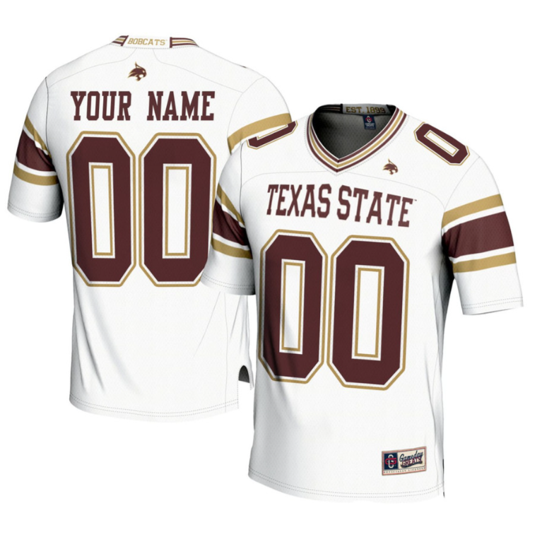 Texas State Bobcats Football White Custom Jersey All Stitched