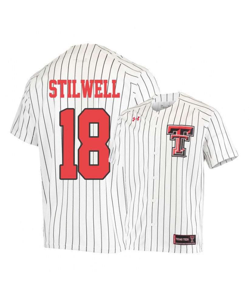 Texas Tech Red Raiders 18 Cole Stilwell White College Baseball Jersey