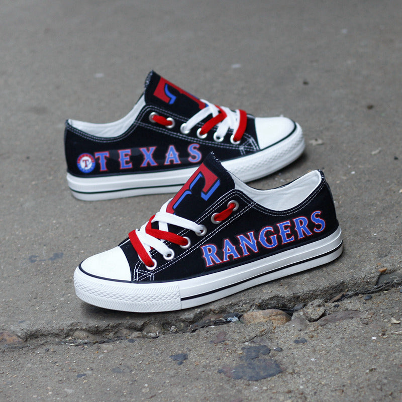 Texas Rangers Limited Print Low Top Canvas Shoes Sport Sneakers For Men Women Fans
