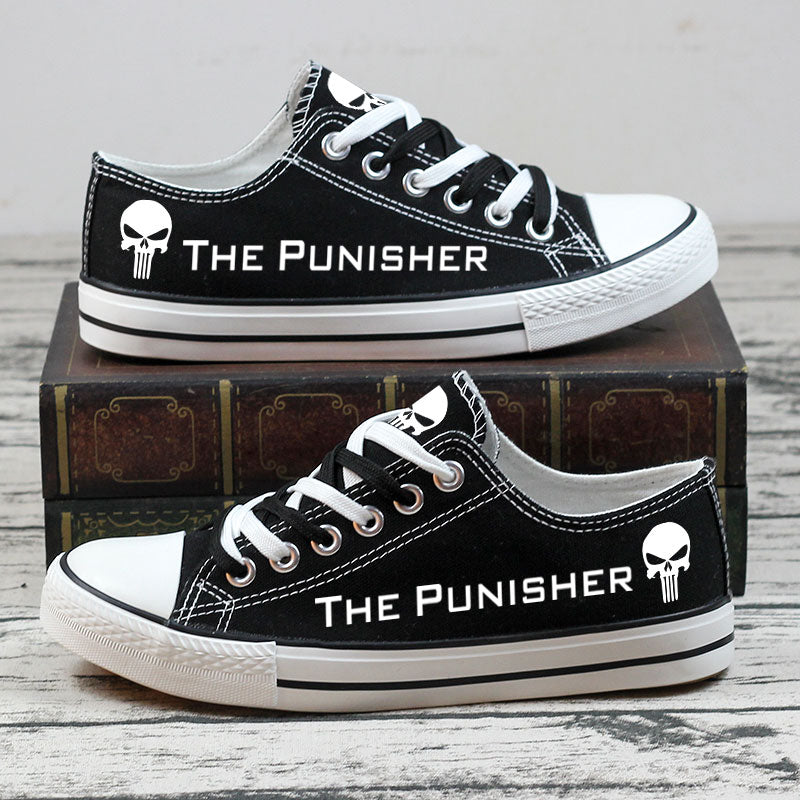 The Punisher Low Top Canvas Sport Sneakers Shoes For Men Women Fans