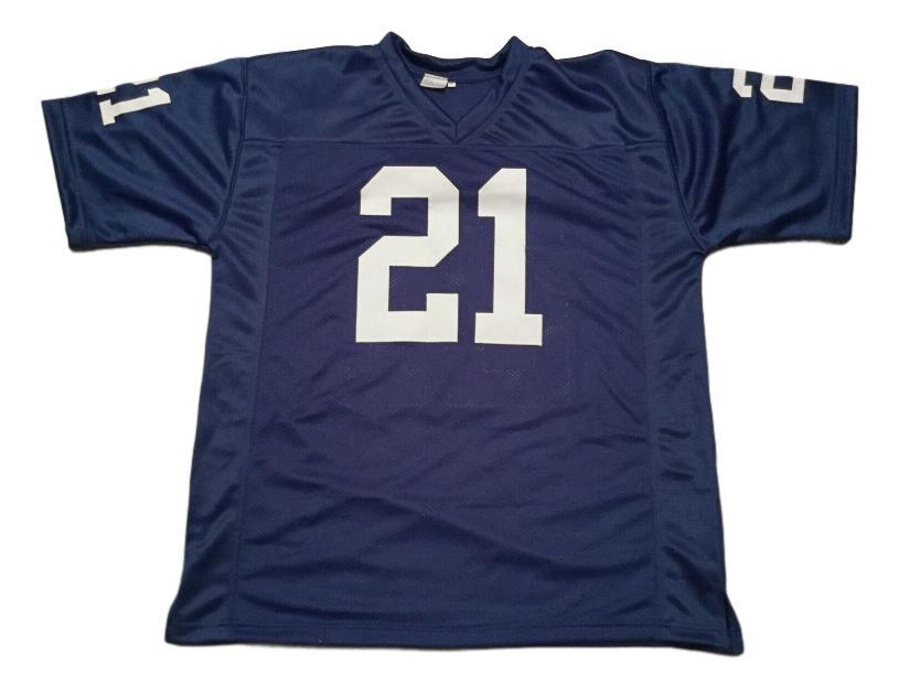 Tiki Barber CUSTOM STITCHED Unsigned Football Jersey Blue