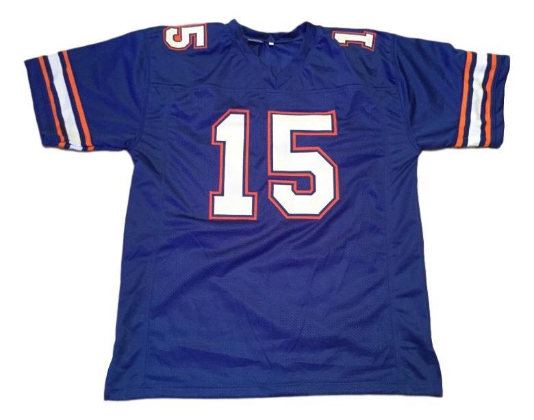 Tim Tebow CUSTOM STITCHED Unsigned Football Jersey Blue