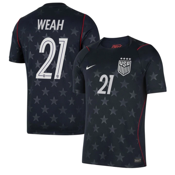 Timothy Weah Jersey #21 USMNT 2026 World Cup Match Stitched Stars Soccer