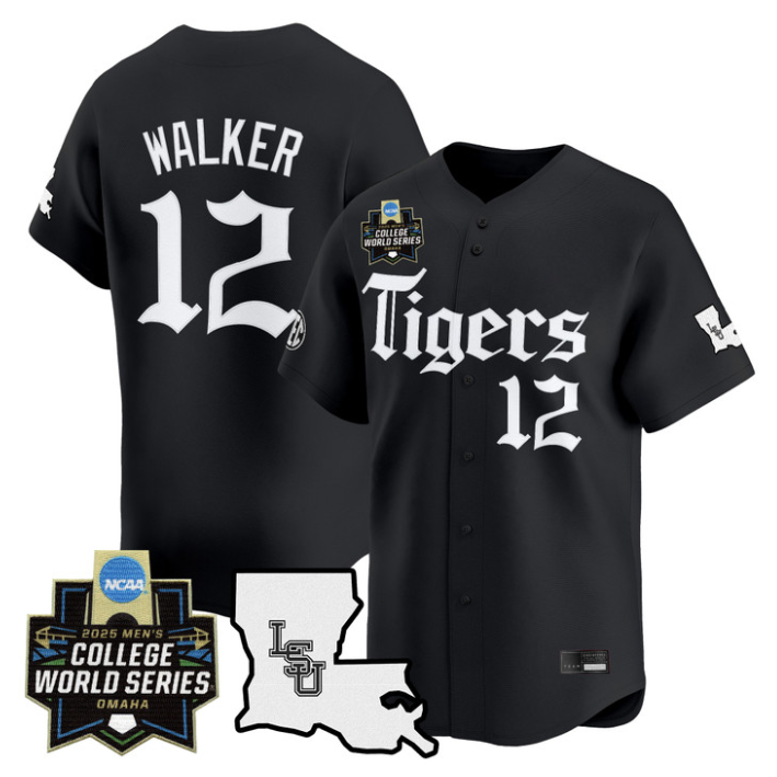 Todd Walker Jersey #12 LSU Tigers 2025 World Series Gothic Geaux Edition Black