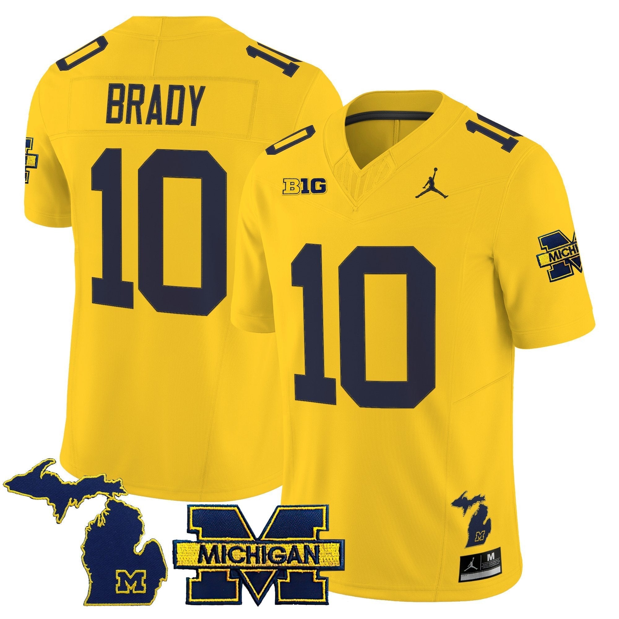 Tom Brady Jersey #10 Michigan Wolverines 2025 Vapor Stitched Maize