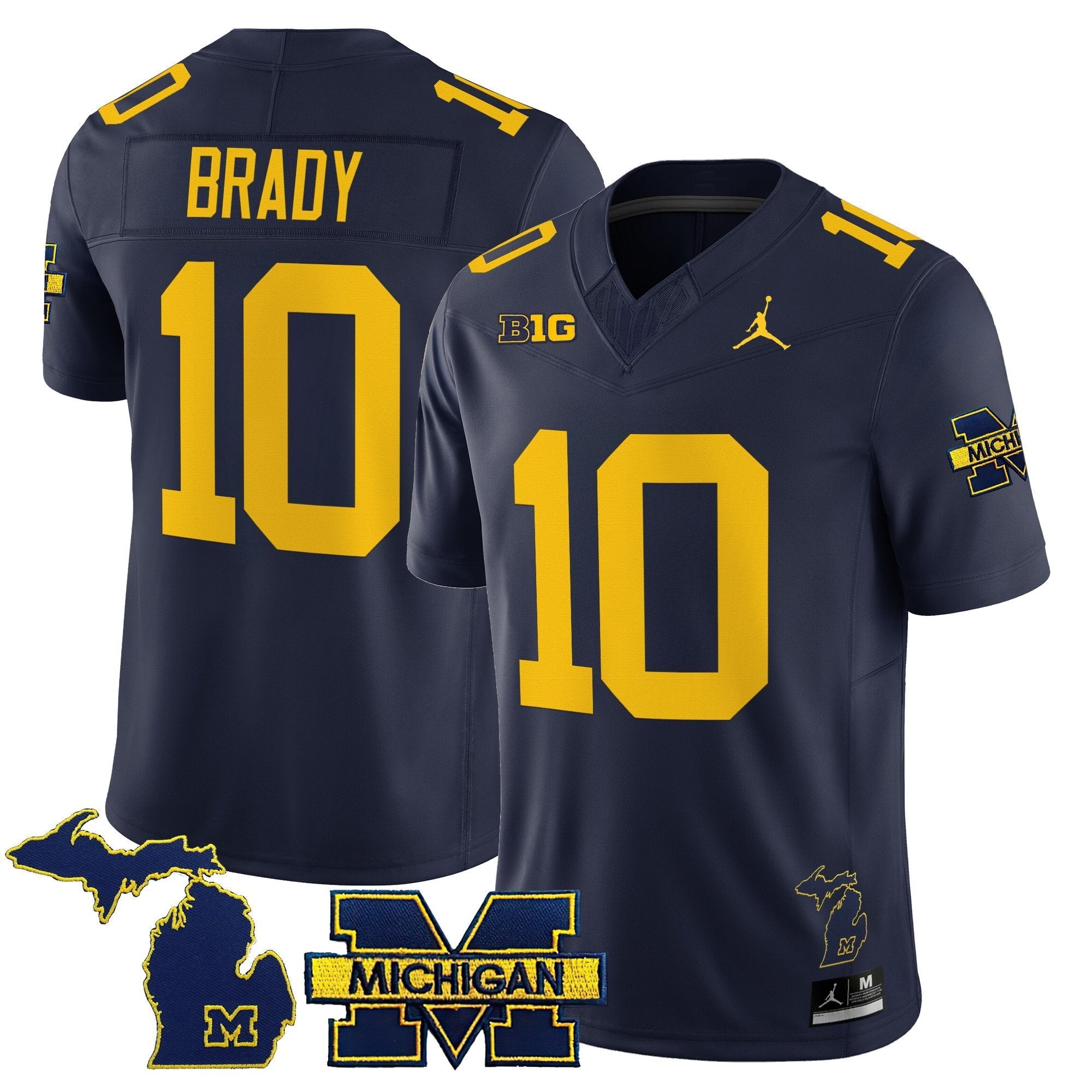 Tom Brady Jersey #10 Michigan Wolverines 2025 Vapor Stitched Navy Alternate