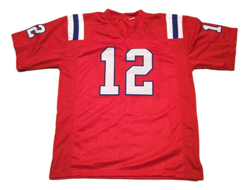 Tom Brady CUSTOM STITCHED Unsigned Football Jersey Red