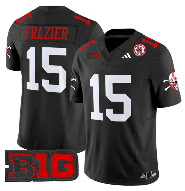 Tommie Frazier Jersey #15 Nebraska Cornhuskers 2024 Vapor V2 Football Black