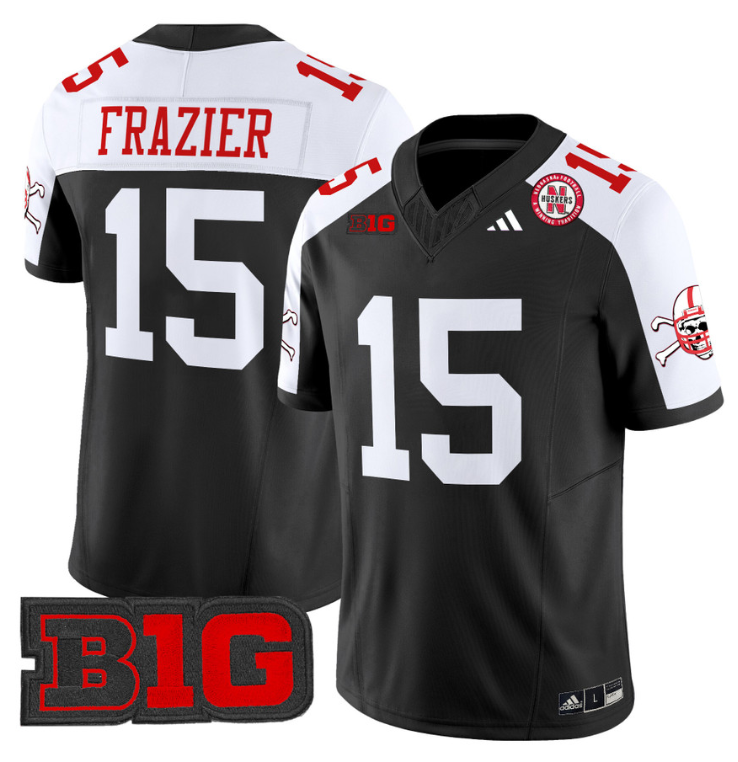 Tommie Frazier Jersey #15 Nebraska Cornhuskers 2024 Vapor V2 Football Black Alternate