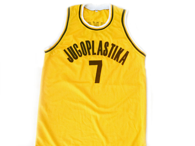 Toni Kucok Jersey #7 Jugoplastika Yugoslavia Basketball Yellow