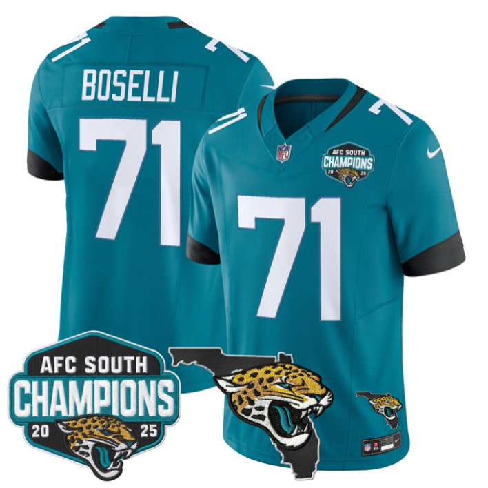 Tony Boselli Jersey #71 AFC South Division Champions 2025 Florida Teal