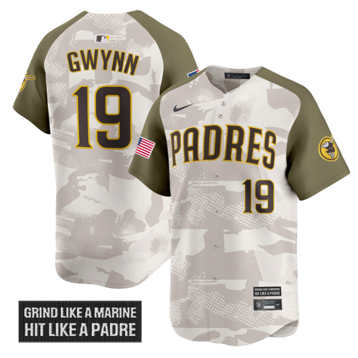 Tony Gwynn Jersey #19 San Diego Padres 2025 Armed Forces Day Vapor Stitched Alternate