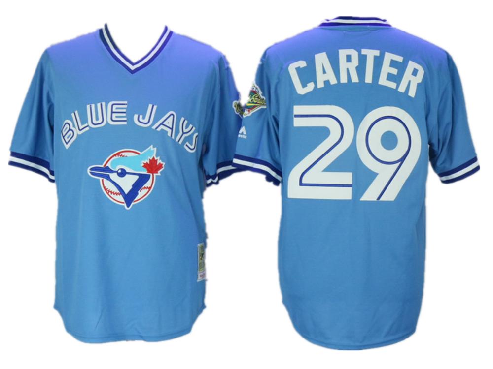 Toronto Blue Jays Joe Carter Blue 1993 World Series Throwback Pullover Jersey