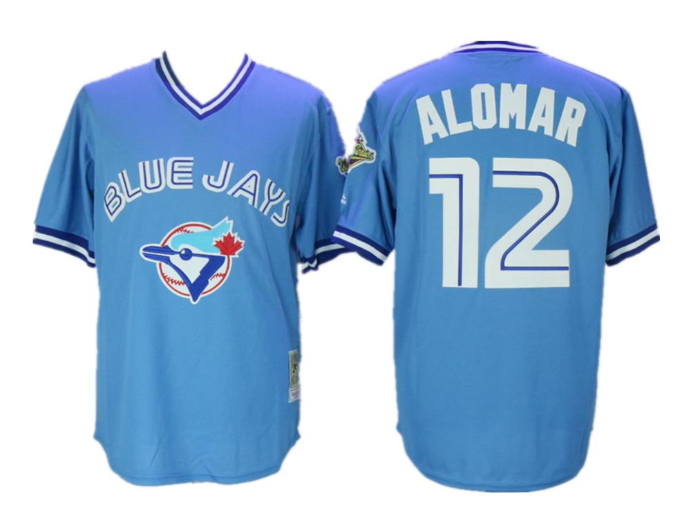 Toronto Blue Jays Roberto Alomar Blue 1993 World Series Throwback Jersey