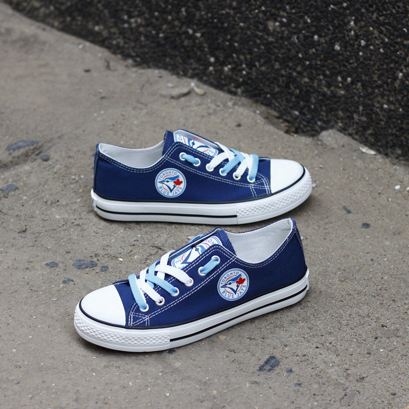 Toronto Blue Jays Limited Print Low Top Canvas Shoes Sport Sneakers For Men Women Fans