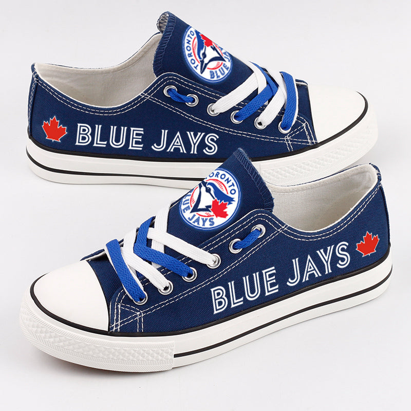 Toronto Blue Jays Limited Print Low Top Canvas Shoes Sport Sneakers For Men Women Fans
