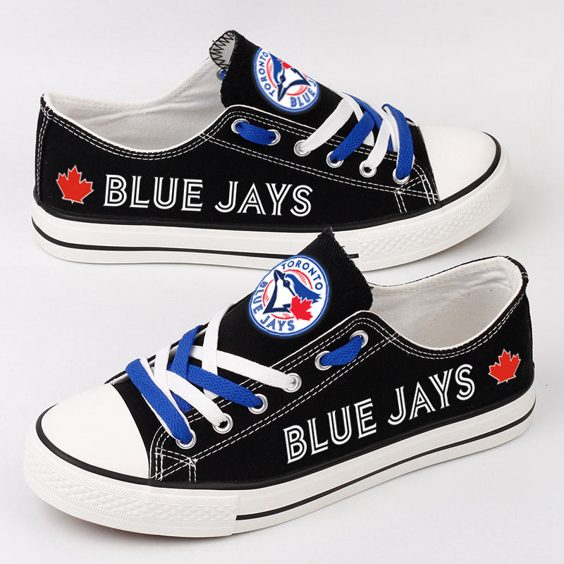 Toronto Blue Jays Limited Print Low Top Canvas Shoes Sport Sneakers For Men Women Fans