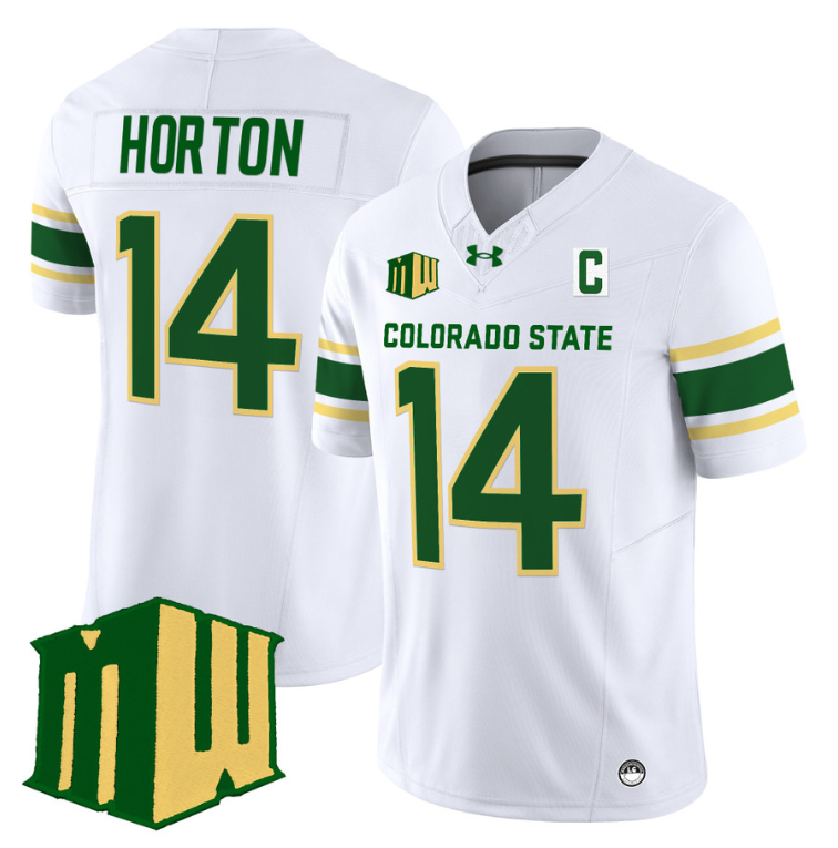 Tory Horton Jersey #14 Colorado State Rams 2024 Stitched White