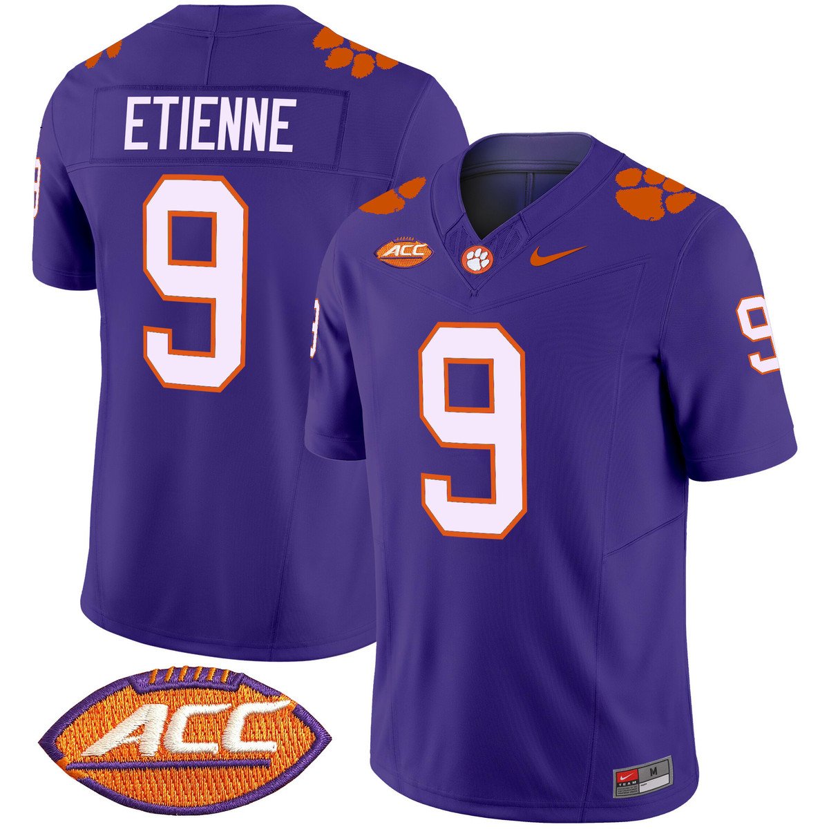 Travis Etienne Jersey #9 Clemson Tigers 2025 Vapor Limited Stitched Purple