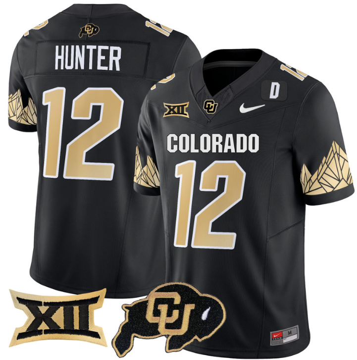 Travis Hunter Jersey #12 Colorado Buffaloes Vapor Limited Football Black