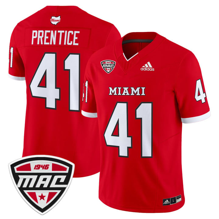 Travis Prentice Jersey #41 Miami OH RedHawks 2025 Limited Stitched