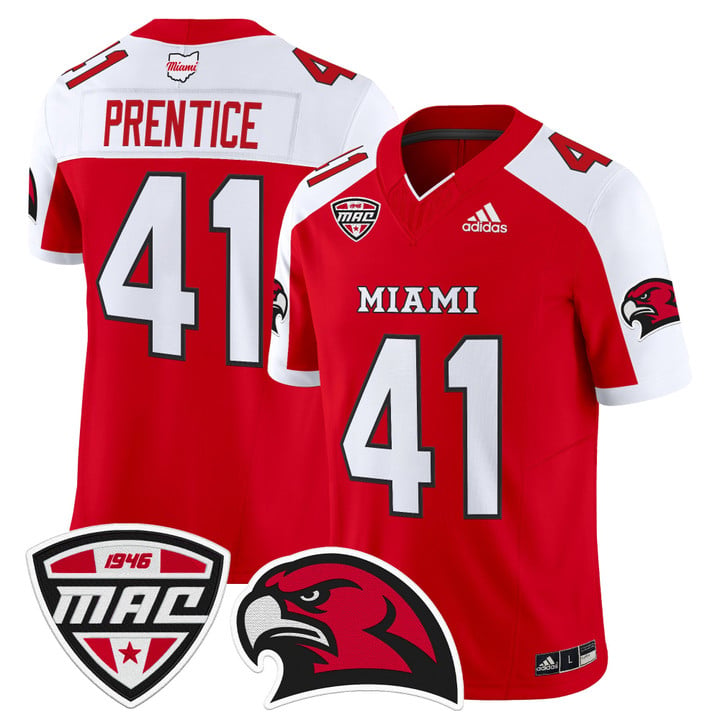 Travis Prentice Jersey #41 Miami OH RedHawks 2025 Limited Stitched