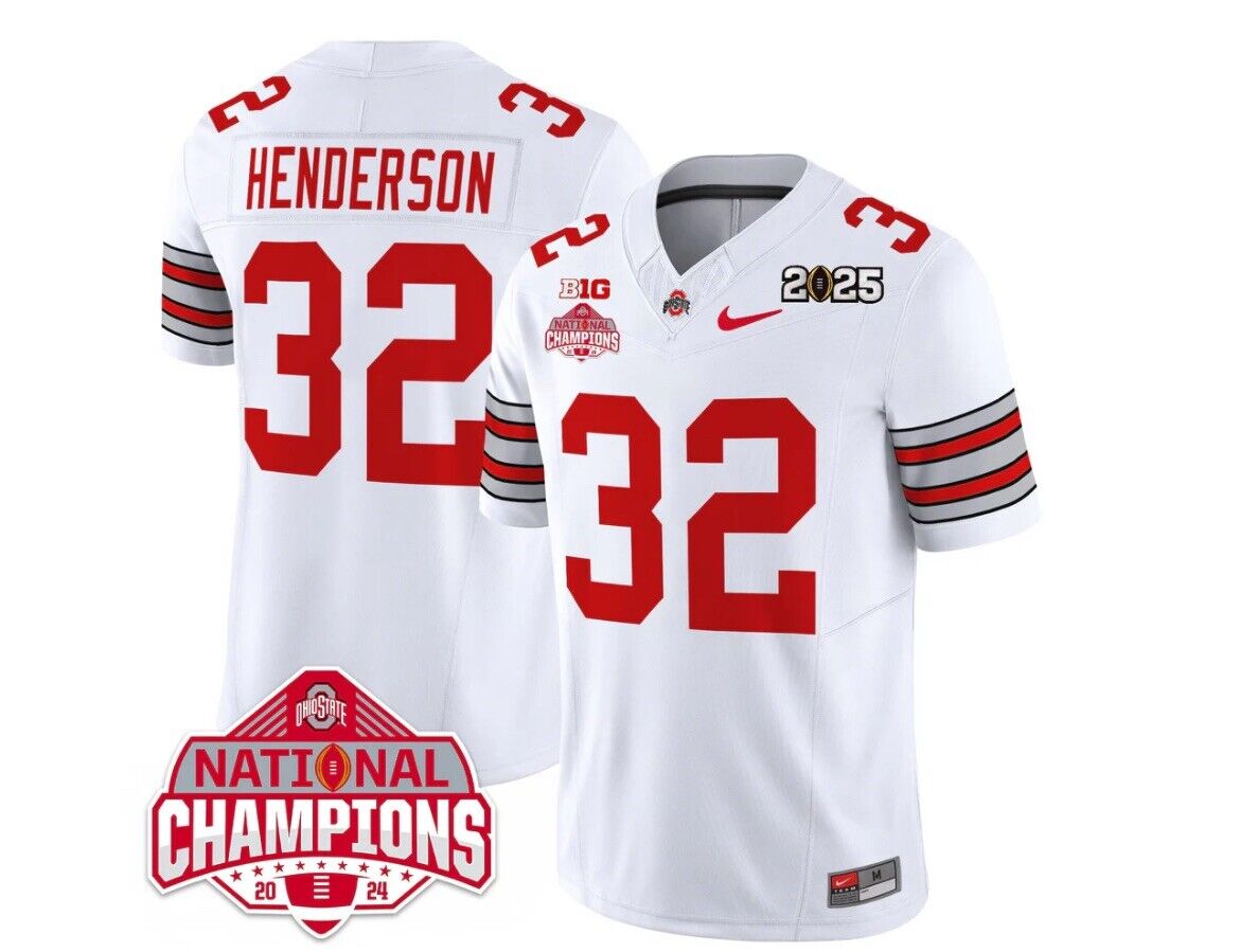 Will Howard Jersey #18 Ohio State Natty 2025 Patch Red Stitched