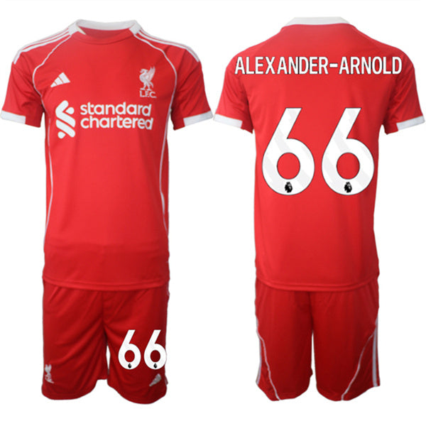 Trent Alexander-Arnold Jersey #66 Liverpool Red Home 2025-26 Soccer Suit