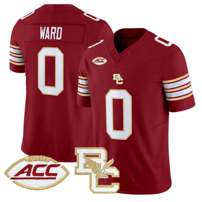 Treshaun Ward Jersey #0 Boston College Eagles 2025 Vapor Stitched Maroon