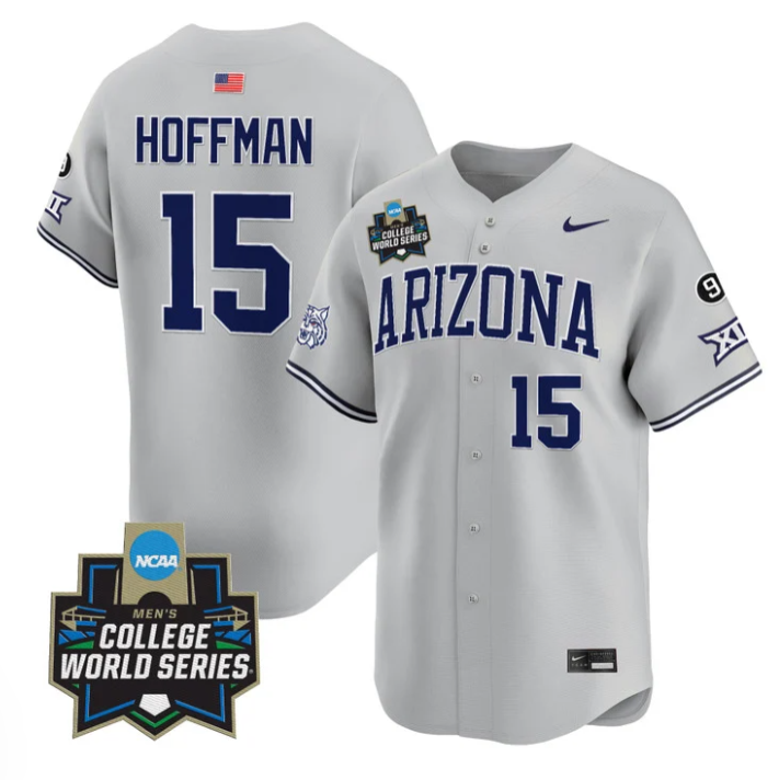 Trevor Hoffman Jersey #15 Arizona Wildcats 2025 World Series Stitched Gray