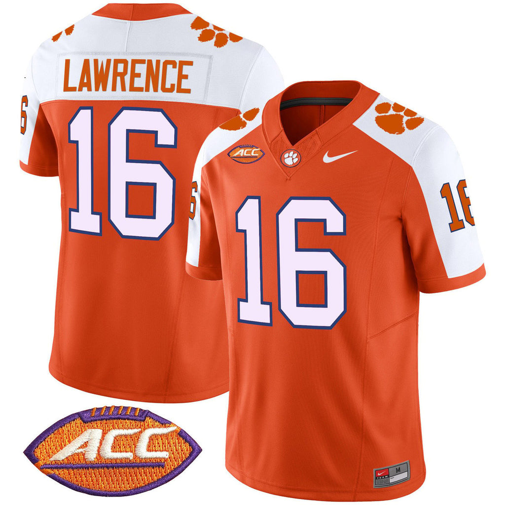 Trevor Lawrence Jersey #16 Clemson Tigers 2025 Vapor Limited Stitched Orange Alter