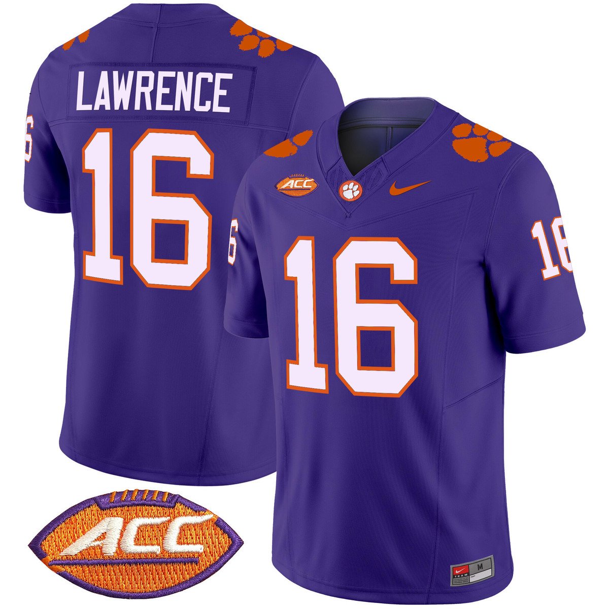 Trevor Lawrence Jersey #16 Clemson Tigers 2025 Vapor Limited Stitched Purple