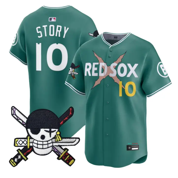 Trevor Story Jersey #10 Boston Red Sox One Piece Zoro Patch Stitched