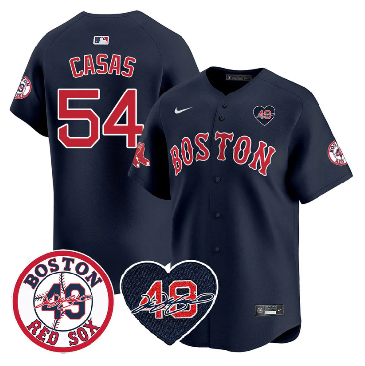 Triston Casas Jersey #54 Boston Red Sox Tim Wakefield Memorial Patch Stitched Navy