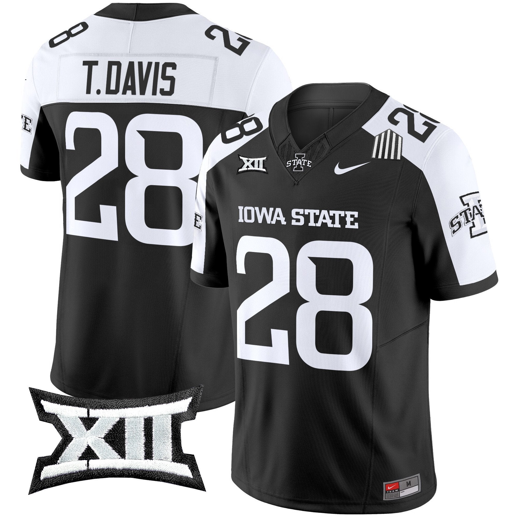 Troy Davis Jersey #28 Iowa State Cyclones 2025 Stitched Black Alternate